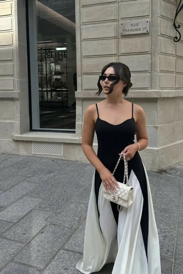 HERE SHE IS Maxi Φόρεμα Με Τιράντες Και Λεπτομέρεια Άνοιγμα Στο Τελείωμα - Image 5