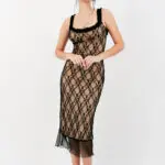 Maxi Sleeveless Dress With Lace And Inner Lining