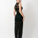 Maxi See Through Φόρεμα Δαντέλα Και Μεταλλικές Λεπτομέρειες - Image 4