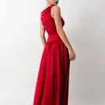 Maxi Sleeveless Dress With Frill On The Chest And Skirt Effect - Image 3