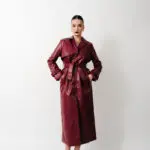 Maxi Δερματίνη Καμπαρντίνα Με Κουμπιά Και Ζώνη