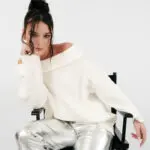 Long Sleeve Knitted Loose Line Sweater - Image 9