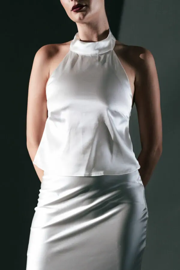 Co-Ord Set - Top With Maxi Skirt Satin Texture - Image 6