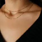 Double Steel Gold Chain With Bead Details