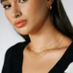 Double Steel Gold Chain With Bead Details - Image 3