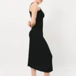Midi Rib Sleeveless Dress With Transparent Strap Details - Image 3