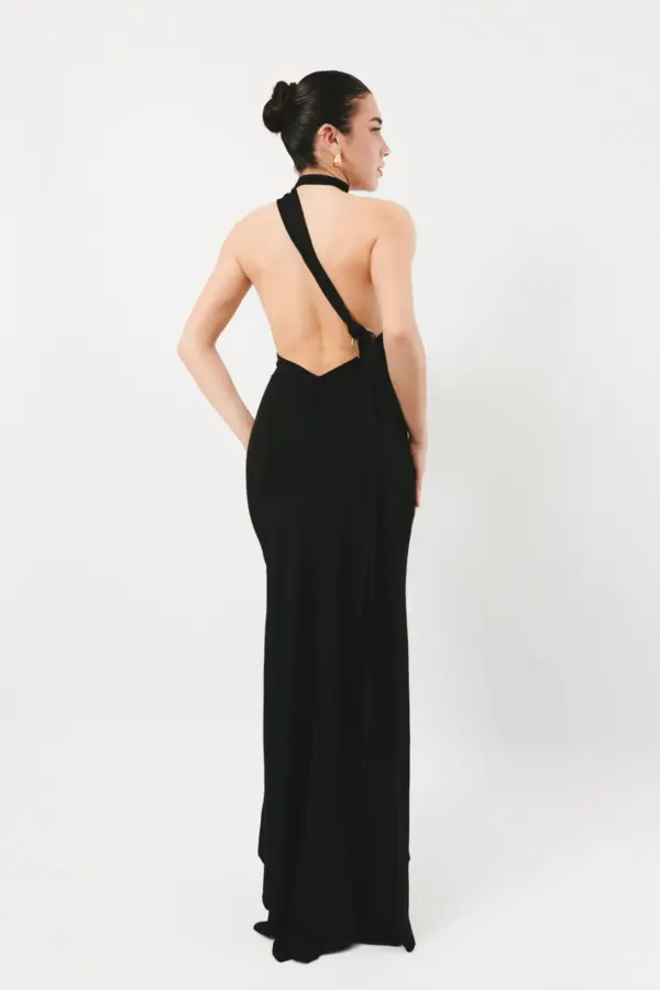 Open Back Maxi Dress With Scarf Tie Detail - Image 2