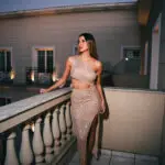 Maxi Dress With Cut-Out Detail And One Shoulder Decorated With Sequins