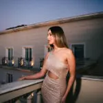 Maxi Dress With Cut-Out Detail And One Shoulder Decorated With Sequins - Image 3
