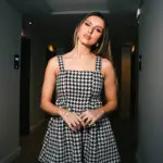 Mini Plaid Dress With Straps And A Line - Image 2