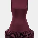 Mini Balloon Sleeveless Dress With Open Back