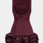 Mini Balloon Sleeveless Dress With Open Back - Image 2