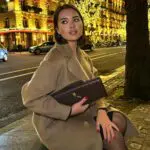 Δερματίνη Τσάντα Clutch Με Πλεκτό Σχέδιο Και Χρυσό Κούμπωμα Κόμπος -Καφέ
