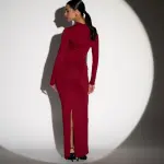 Co-Ord Set - Long Sleeve High Waisted Bodysuit And Maxi Skirt With Belt Detail - Image 4