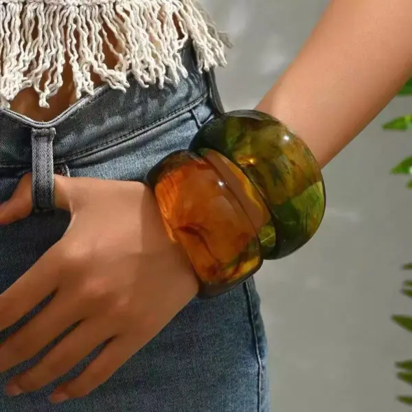 Μεγάλο Κοκάλινο Bangle Βραχιόλι Διάφανο
