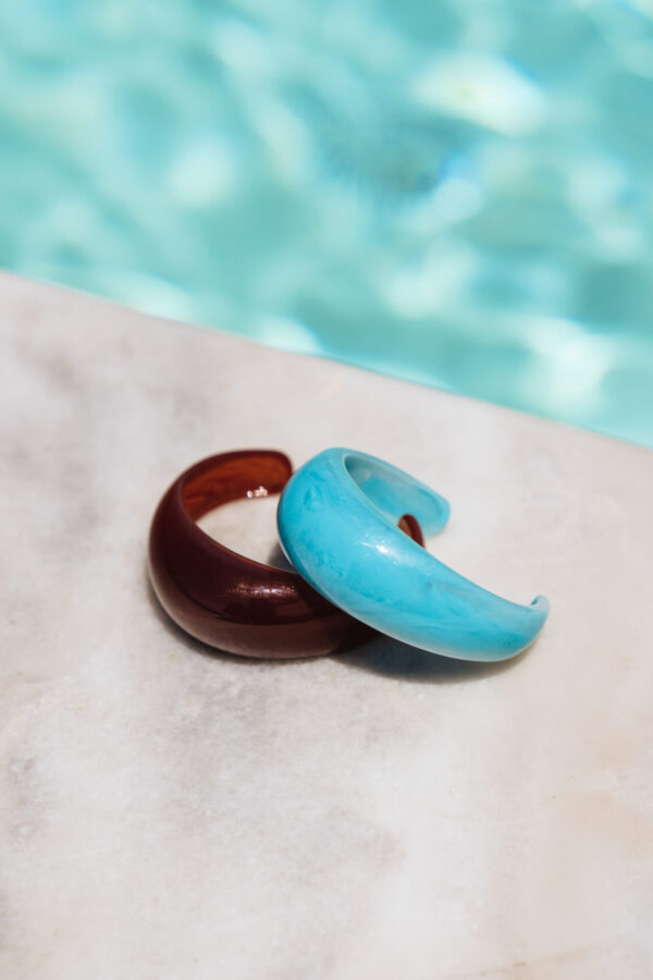 Bangle Open Bone Bracelet With Asymmetrical Surface - Image 3