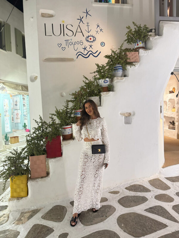 Perforated Set Crop Top With Maxi Skirt Made Of Guipure Lace - Image 8