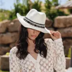 ESTELLA Hat Decorated With Pennies-White