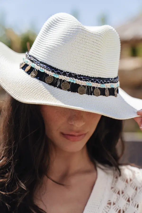 ESTELLA Hat Decorated With Pennies-White - Image 2