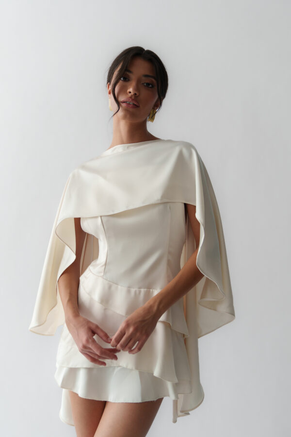 Mini Dress With Berta Effect And Ruffle At The End - Image 6