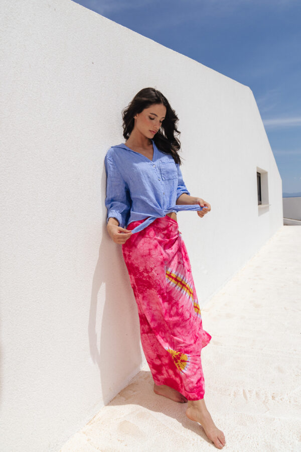 MAYA TIE DYE Sarong- Fuchsia