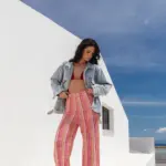 Denim Oversized Jacket Decorated With Knitted Dreamcatchers, Laces, Tassels And Shells - Image 2