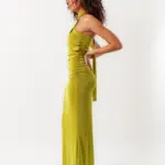Maxi Strapless Jersey Dress With Scarf Detail - Image 4