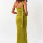 Maxi Strapless Jersey Dress With Scarf Detail - Image 6