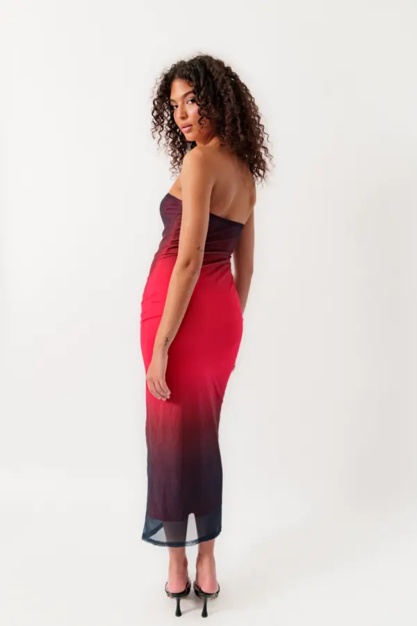 Maxi Strapless Tulle Dress With Inner Lining - Image 3