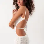 Maxi Knitted Perforated Dress With Open Back And Openings - Image 4