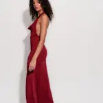 Maxi Dress Draped At The Bust With Open Back And Pearls - Image 4