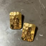Rectangular Earrings With Embossed Circles
