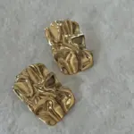 Steel Earrings With Embossed Design