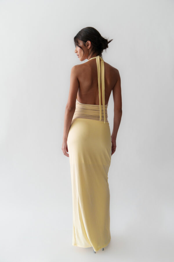 Maxi Dress With Transparent Waist And Open Back - Image 5