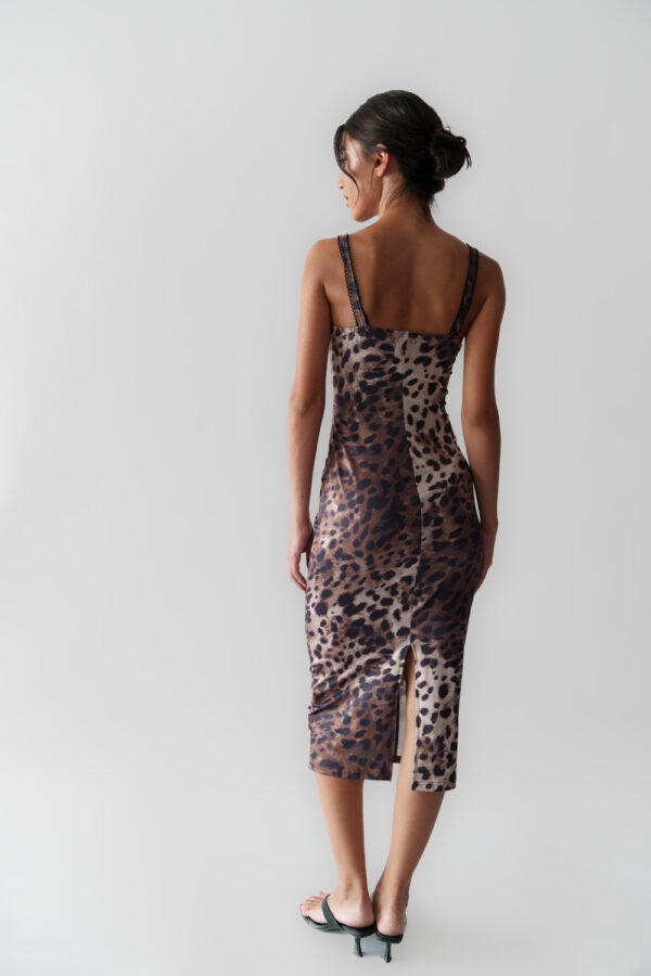 Midi Leopard Dress With Straps - Image 4