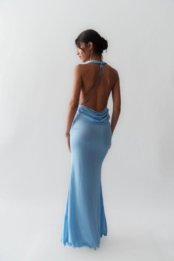 Maxi Skirt And Top Set Draped At The Chest And Open Back