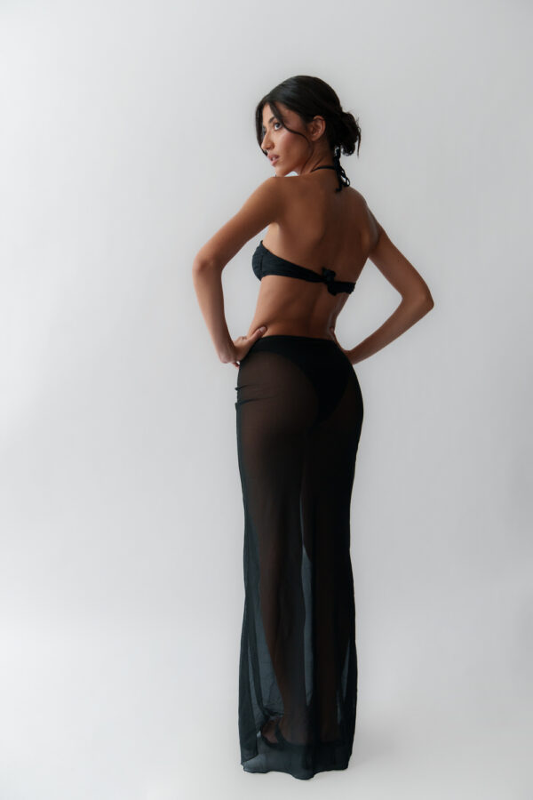 One-piece Swimsuit With Gold Details And Pareo-Skirt Set - Image 7