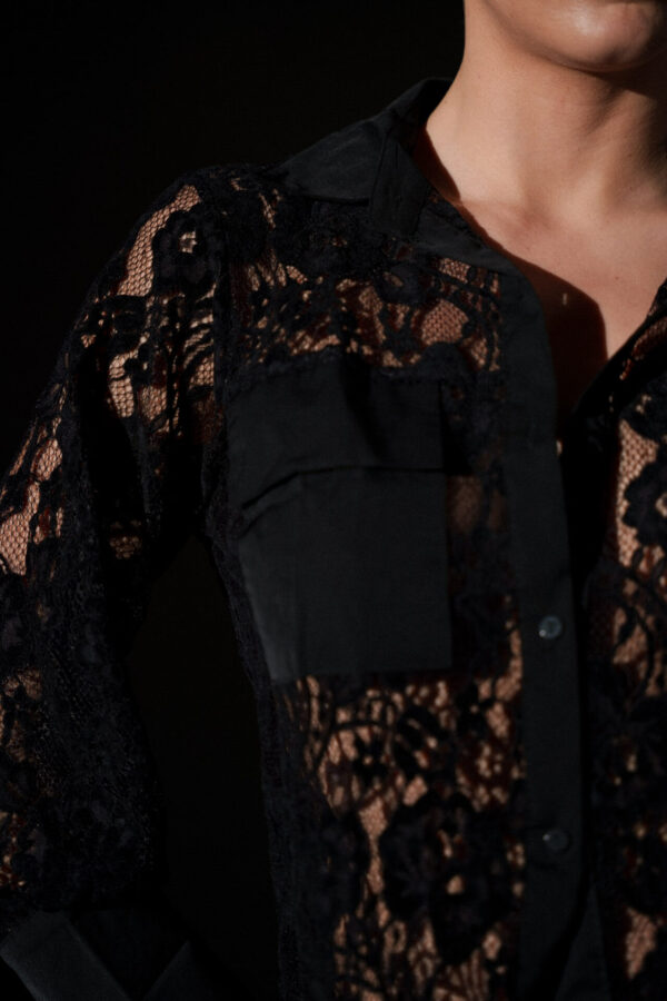 LAVISH STYLE LACES Μακρυμάνικο See-Through Πουκάμισο Με Δαντέλα - Image 8